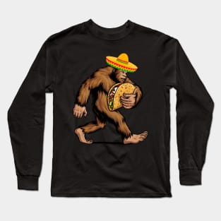 Bigfoot Carrying Taco Long Sleeve T-Shirt